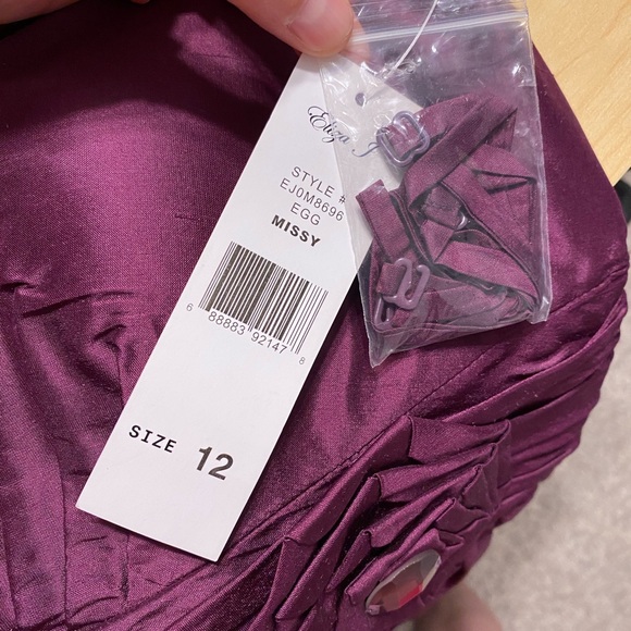 NWT Eliza J SILK Taffeta Cocktail Dress, Empire Waist, Removable Straps, Sz 12 - Picture 4 of 9